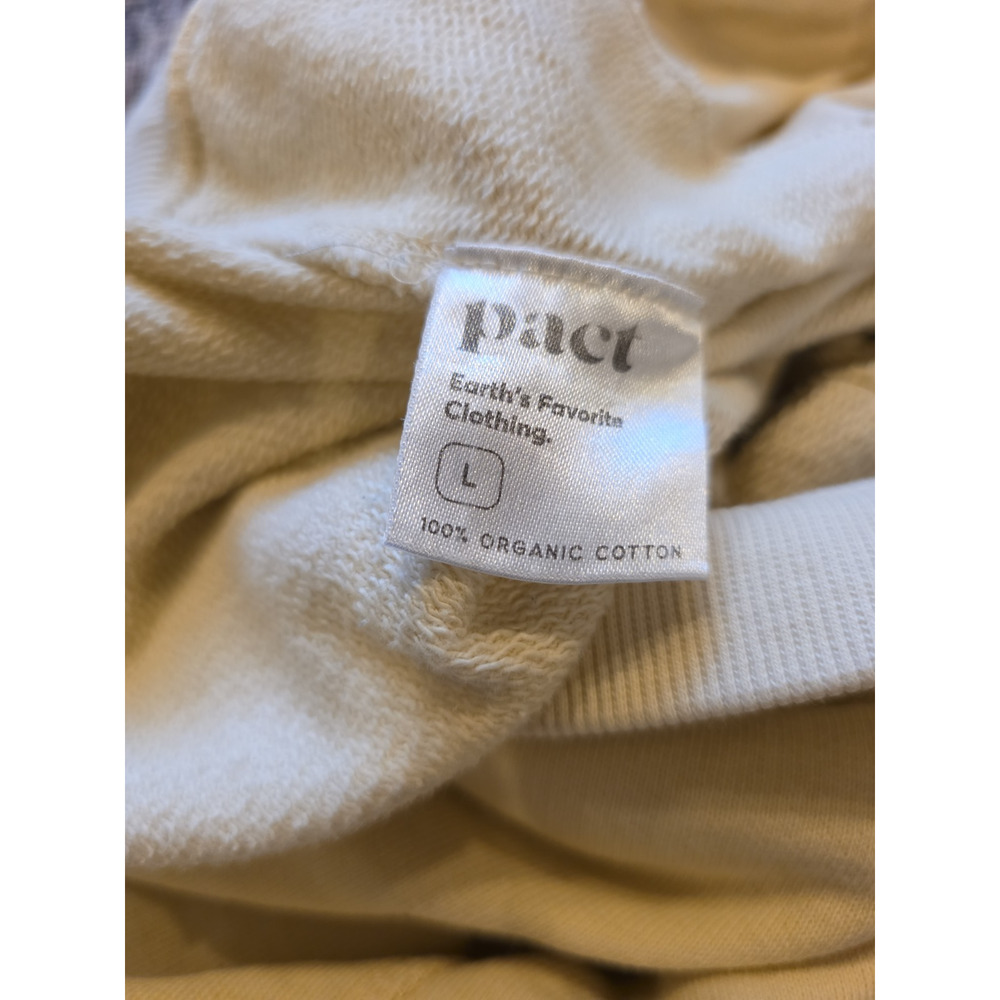 Pact Organic Cotton Jogger Sweatpants Stone Cream Beige Lounge Athleisure L - Picture 10 of 10